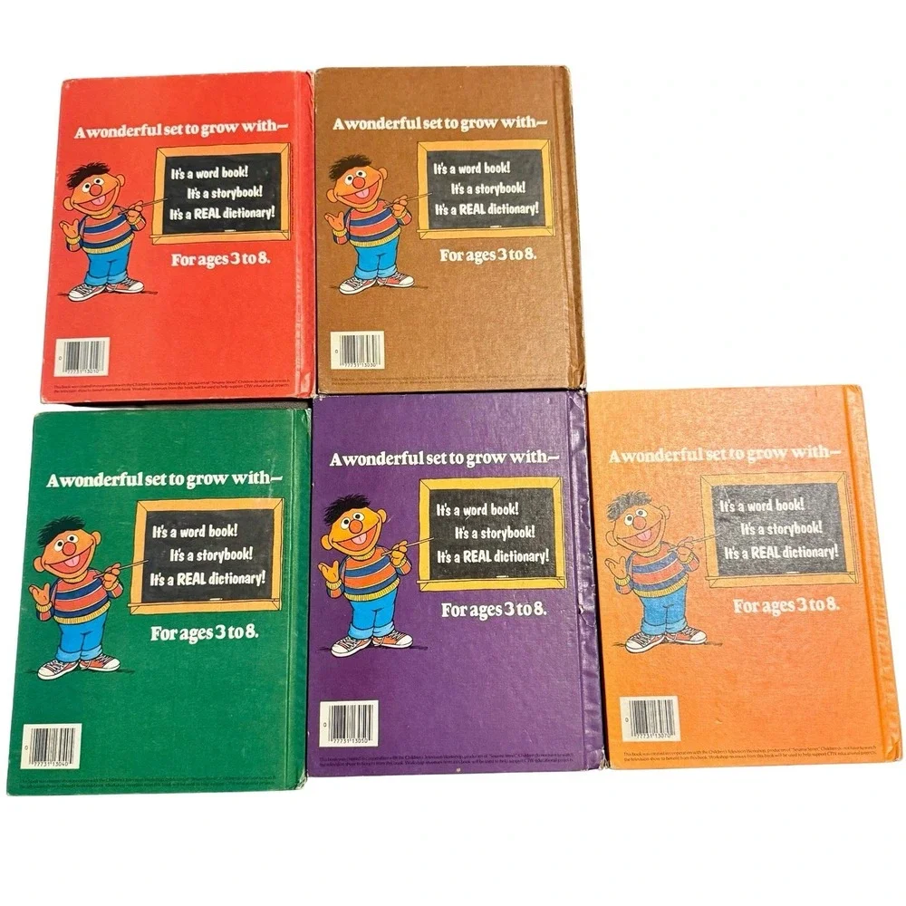 Big Bird's Sesame Street Dictionary Books‎ 1, 3, 4, 5, 7 1981 Hardcover